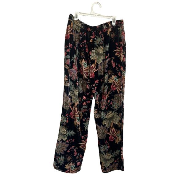 Cara Cara Milano Floral Velvet Wide Leg Pants Tapestry Print M - Picture 3 of 15